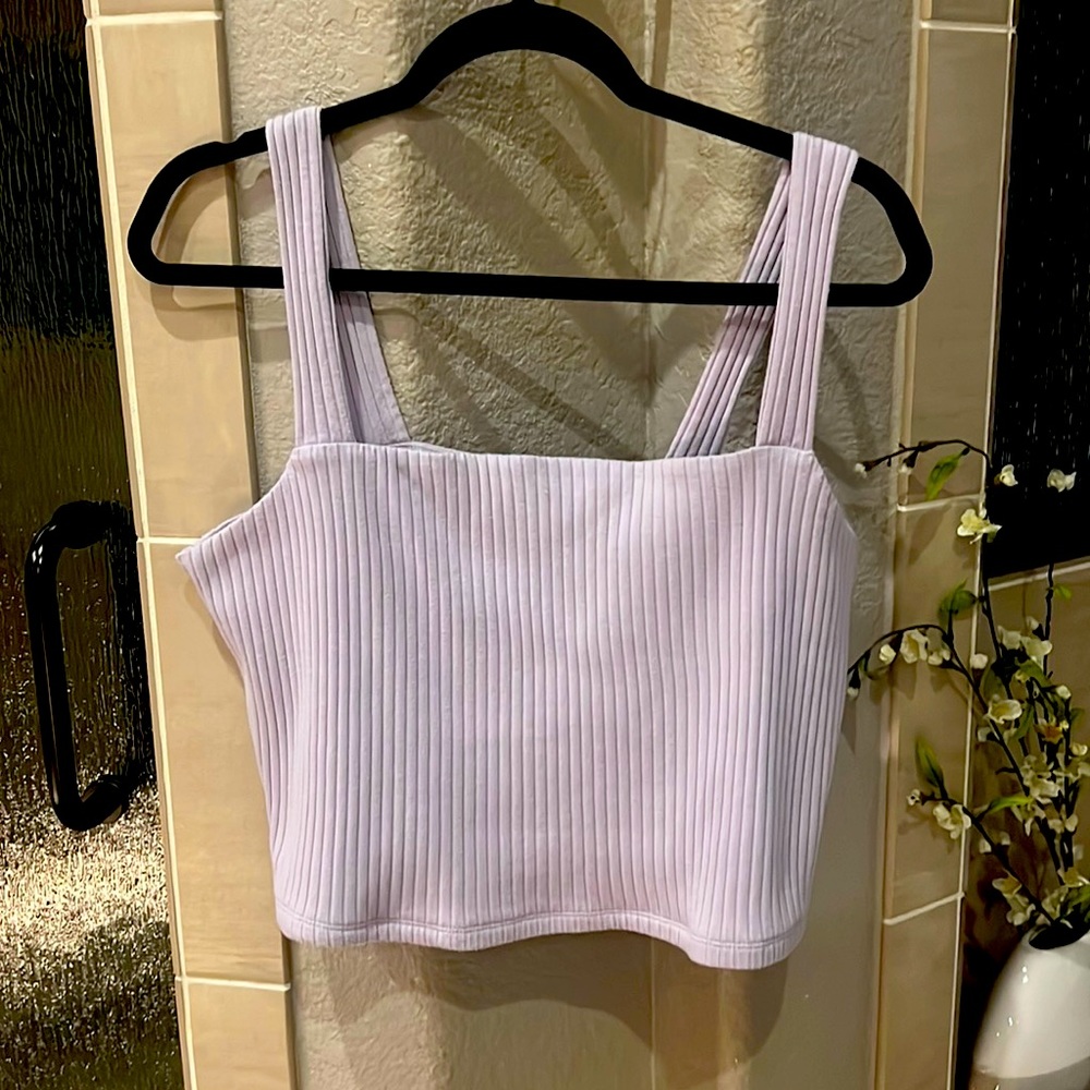 American Eagle Light Purple Ribber Crop Top. Size XL